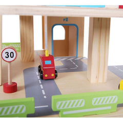 Eco Toys drvena garaža sa stazom, liftom i automobilima 1085