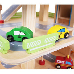 Eco Toys drvena garaža sa stazom, liftom i automobilima 1085