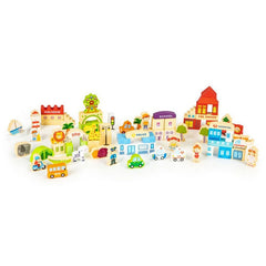 Eco Toys drvene edukativne kocke City Zoo 120 delova