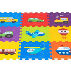 Eco Toys podloga za igru Puzzle Vehicles 9 elemenata 86x86cm iPlay 0392