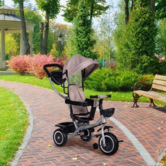2u1 tricikl sa rotirajućim sedištem i sklopivom tendom Beige, ECOTOYS