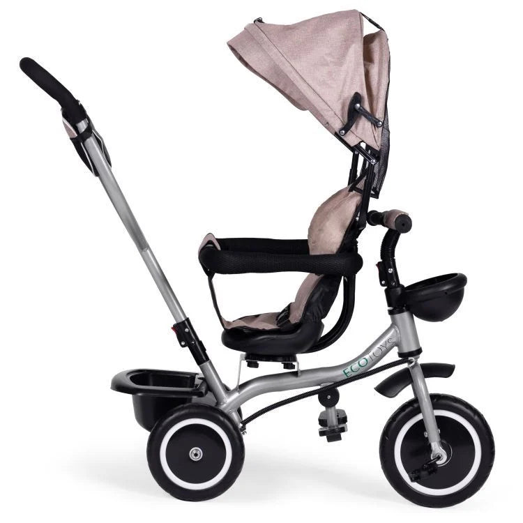 2u1 tricikl sa rotirajućim sedištem i sklopivom tendom Beige, ECOTOYS