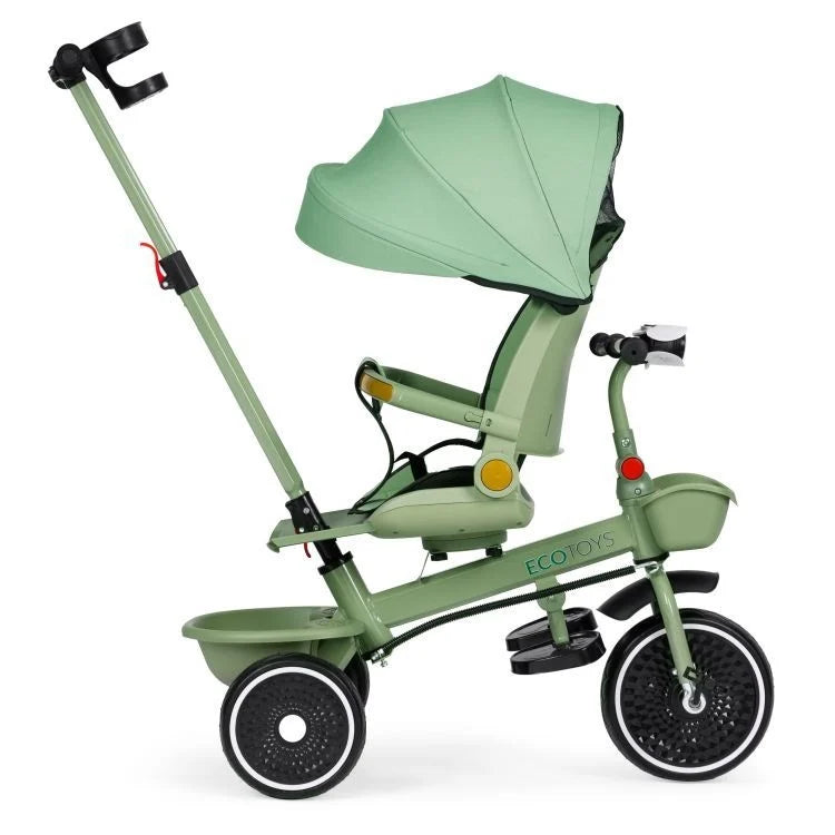 2u1 tricikl sa rotirajućim sedištem i sklopivom tendom Green, ECOTOYS