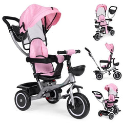 2u1 tricikl sa rotirajućim sedištem i sklopivom tendom Pink, ECOTOYS