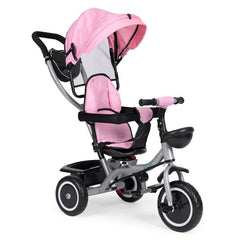 2u1 tricikl sa rotirajućim sedištem i sklopivom tendom Pink, ECOTOYS