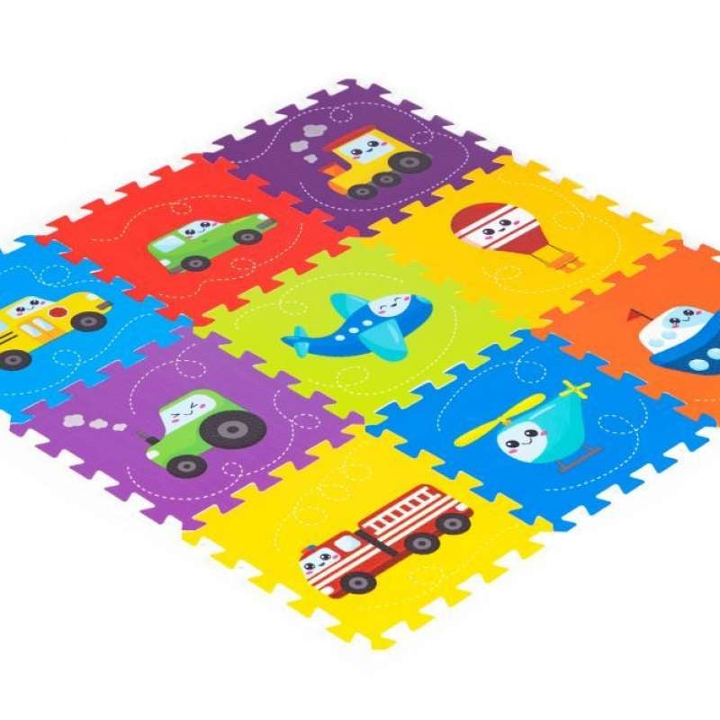 Eco Toys podloga za igru Puzzle Vehicles 9 elemenata 86x86cm iPlay 0392