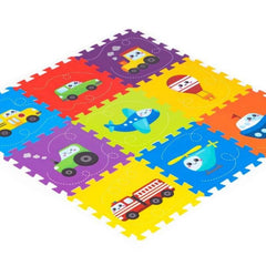 Eco Toys podloga za igru Puzzle Vehicles 9 elemenata 86x86cm iPlay 0392