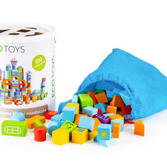 Eco Toys edukativne drvene kocke City 100 delova