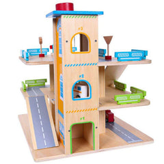 Eco Toys drvena garaža sa stazom, liftom i automobilima 1085