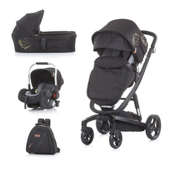 3u1 Kolica za bebe Chipolino Electra - Black/gold (Crna/zlatna)