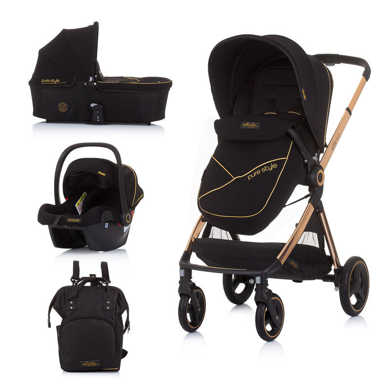 3u1 Kolica za bebe Chipolino Elite - Ebony (Crna)