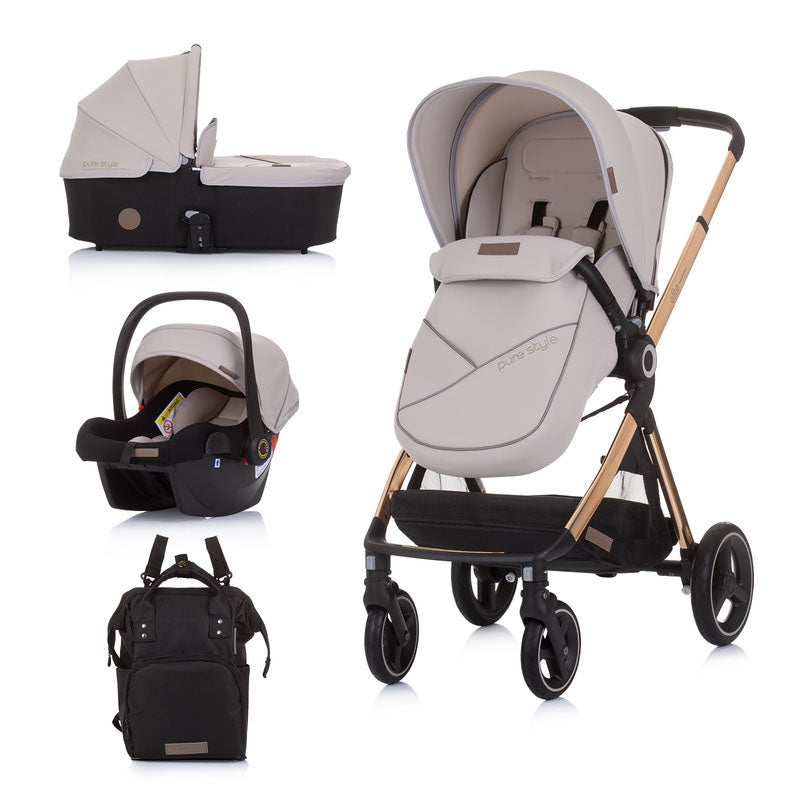 3u1 Kolica za bebe Chipolino Elite - Sand (Bež)