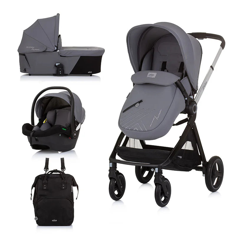 Chipolino Elite 3u1 kolica za bebe i-Size - Granite (Siva) KKET02402GN