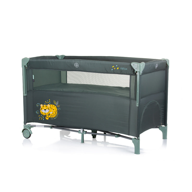 Chipolino Relax prenosivi krevetac sa padajućom stranicom | 2 Nivoa - KOSIRE247PG Pastel Green (Zelena)