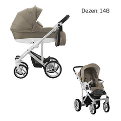 BEBETTO MAGNUM KOLICA ZA BEBE BELI RAM, SET 2U1 148