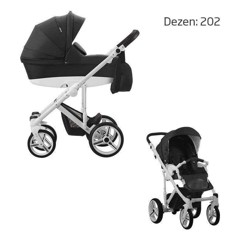 BEBETTO MAGNUM KOLICA ZA BEBE BELI RAM, SET 2U1 202