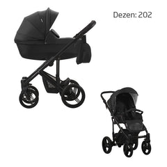BEBETTO MAGNUM KOLICA ZA BEBE CRNI RAM, SET 2U1 202