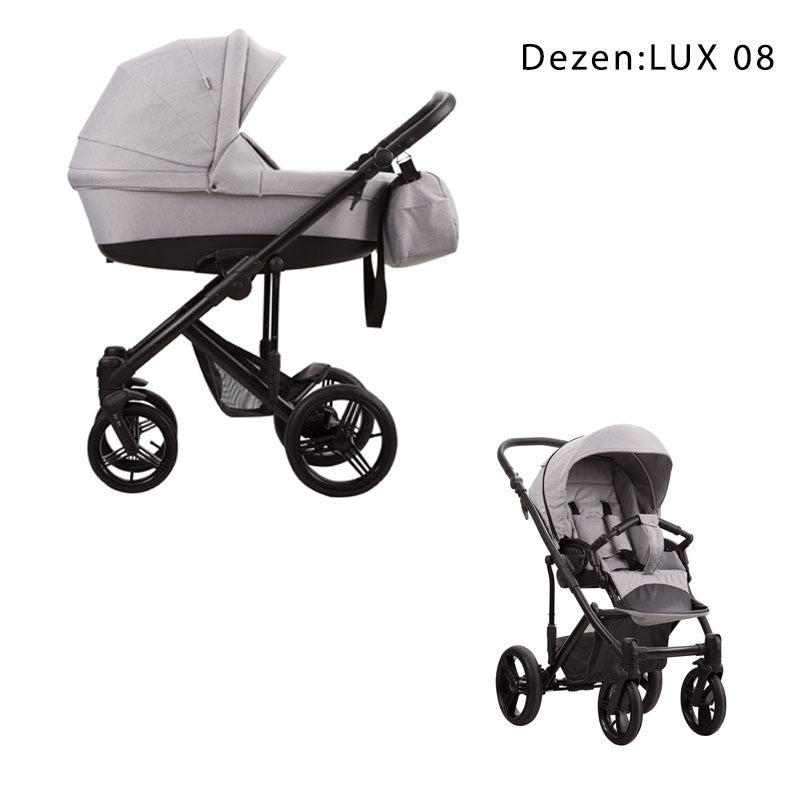 BEBETTO MAGNUM KOLICA ZA BEBE CRNI RAM, SET 3U1 LUX08