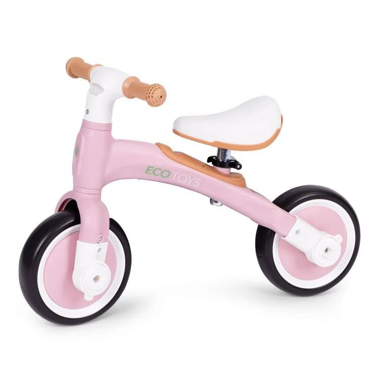 Ecotoys balans bicikl sa pedalama i pomoćnim točkovima 3u1 pink
