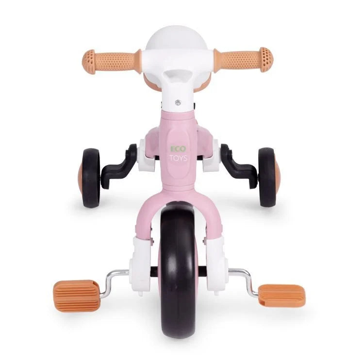 Ecotoys balans bicikl sa pedalama i pomoćnim točkovima 3u1 pink