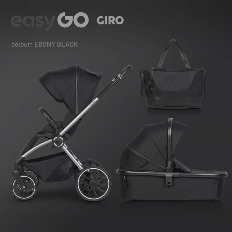 EUROCART EASY GO GIRO 2U1 KOLICA ZA BEBE EBONY BLACK