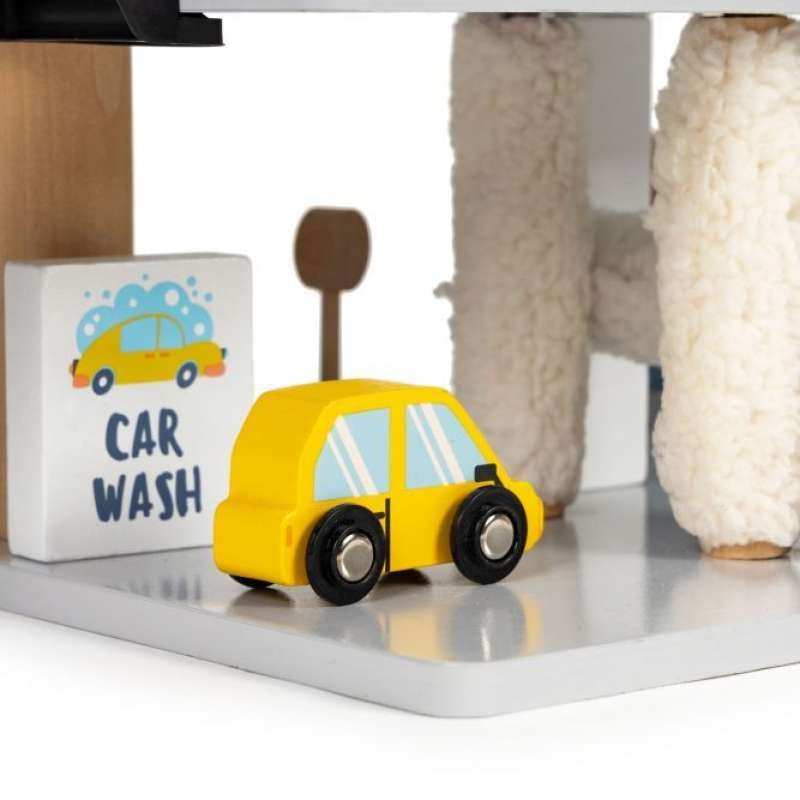 Eco Toys velika drvena garaža parking sa liftom i auto perionicom 1088