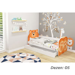 KREVET ZA DECU ANIMALS 160X80 CM SA DODATNOM FIOKOM WHITE ACMA VII 05