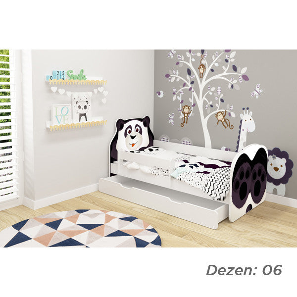 KREVET ZA DECU ANIMALS 160X80 CM SA DODATNOM FIOKOM WHITE ACMA VII 06